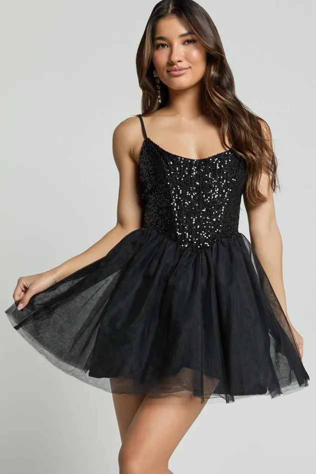 Violette Mini Dress 8211 Sequin Corset Tulle Skirt Dress In Black Women Showpo Curve Clothes Violette Mini Dress 8211 Sequin Corset Tulle Skirt Dress In Black Women Showpo Curve Clothes