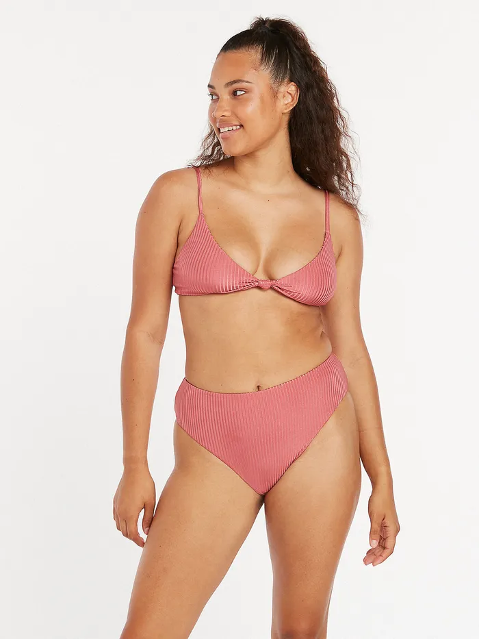Volcom Bikinis Simply Rib V Neck Bikini Top 8211 Dusty Rose Dusty Rose 8211 Womens