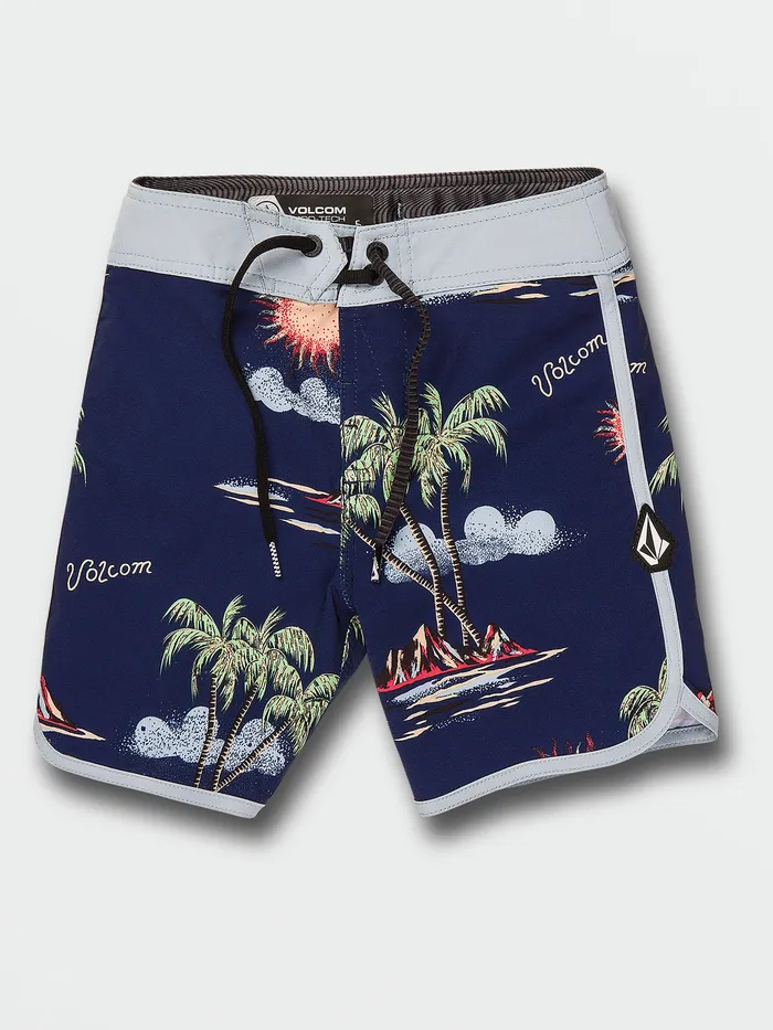 Volcom Boardshorts and Trunks Little Boys Isle Hoppa Scallop Trunks 8211 Niagra Niagara 8211 Boys