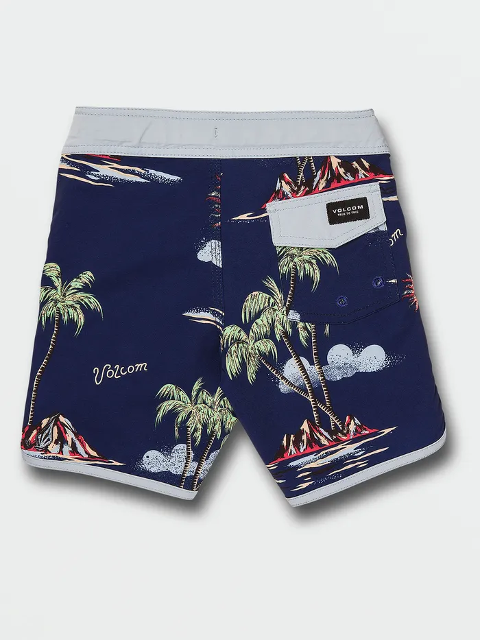Volcom Boardshorts and Trunks Little Boys Isle Hoppa Scallop Trunks 8211 Niagra Niagara 8211 Boys
