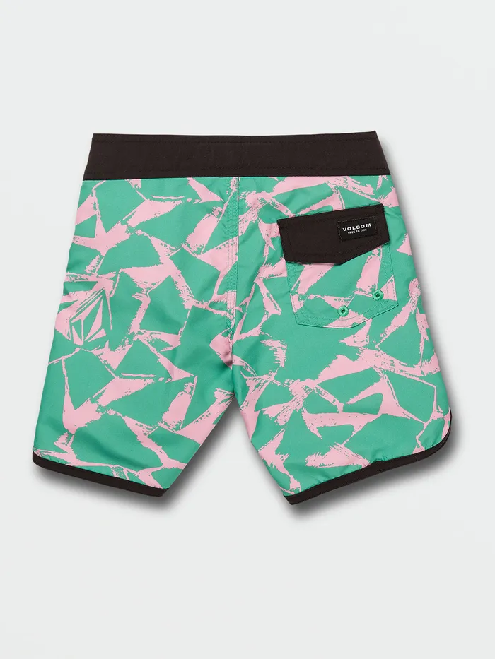 Volcom Boardshorts and Trunks Little Boys Portal Scallop Trunks 8211 Sea Green Sea Green 8211 Boys