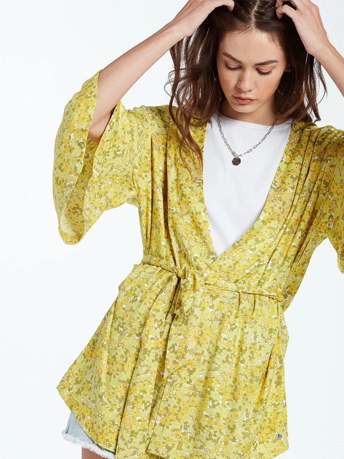 Volcom Cover Ups Wanna Have Sun Robe 8211 Lime Lime 8211 Womens
