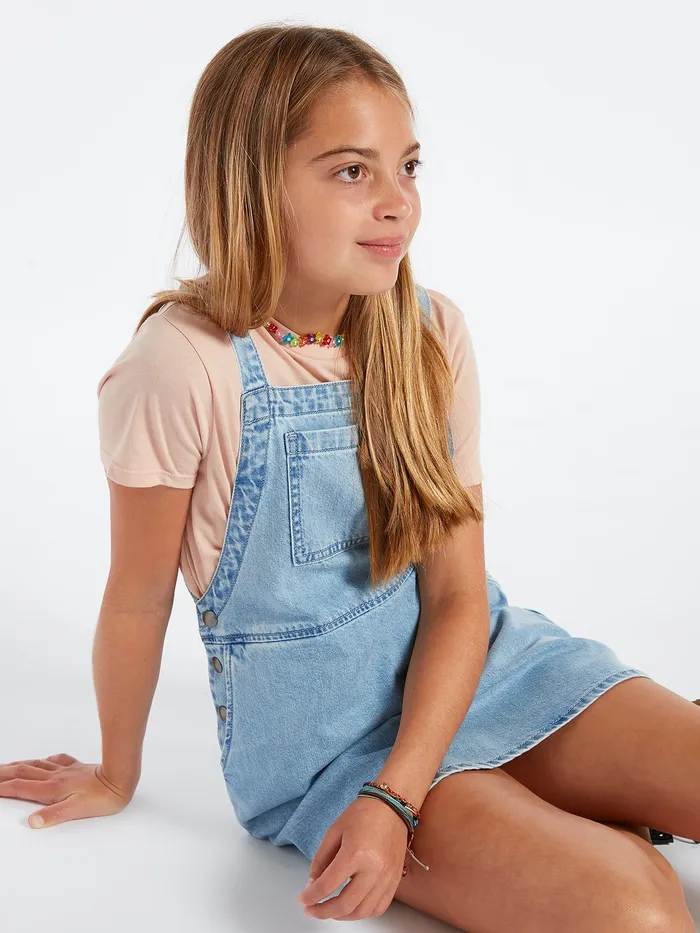 Volcom Dresses Girls Sunday Strut Dress 8211 Pale Blue Pale Blue 8211 Girls