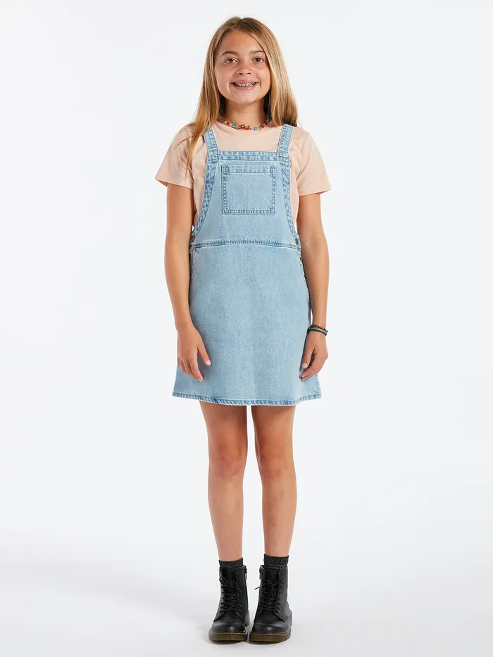 Volcom Dresses Girls Sunday Strut Dress 8211 Pale Blue Pale Blue 8211 Girls