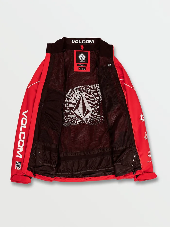 Volcom Jackets Mens USA No Hood X Jacket 8211 Red Usst Red 8211 Mens