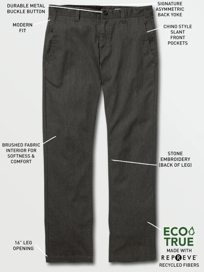 Volcom Pants Frickin Modern Stretch Pants 8211 Charcoal Heather Charcoal Heather 8211 Mens
