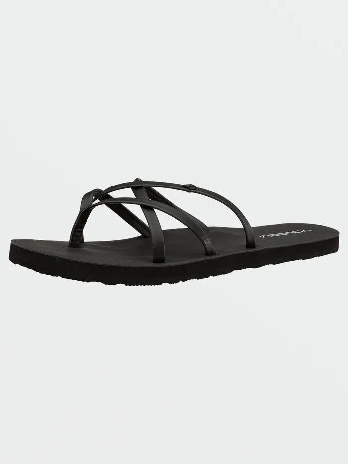 Volcom Sandals New School II Sandal 8211 Black Out Black Out 8211 Womens