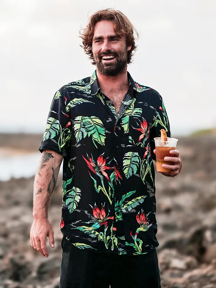 Volcom Shirts and Flannels Birds Of Raredise Short Sleeve Shirt 8211 Black Black 8211 Mens Volcom Shirts and Flannels Birds Of Raredise Short Sleeve Shirt 8211 Black Black 8211 Mens