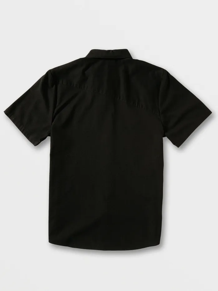 Volcom Shirts and Flannels Everett Oxford Short Sleeve Shirt 8211 New Black New Black 8211 Mens