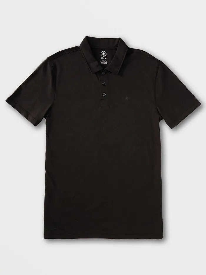 Volcom Shirts and Flannels Hazard Pro Polo Short Sleeve 8211 Black Black 8211 Mens