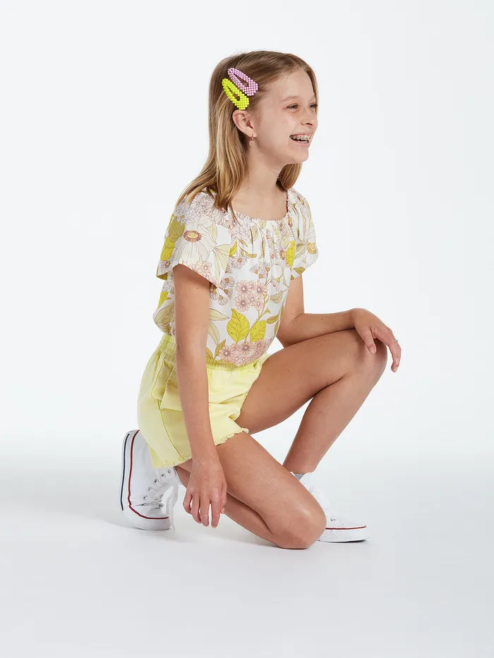 Volcom Shorts Girls Strutin Stone Shorts 8211 Lime Lime 8211 Girls