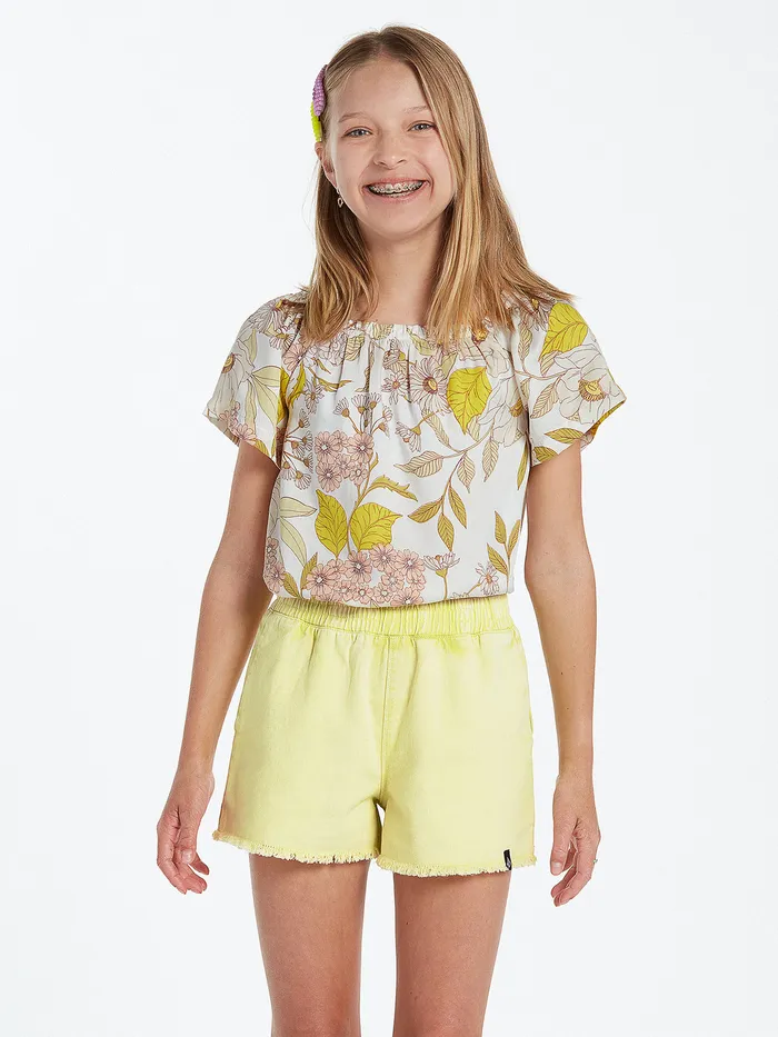 Volcom Shorts Girls Strutin Stone Shorts 8211 Lime Lime 8211 Girls