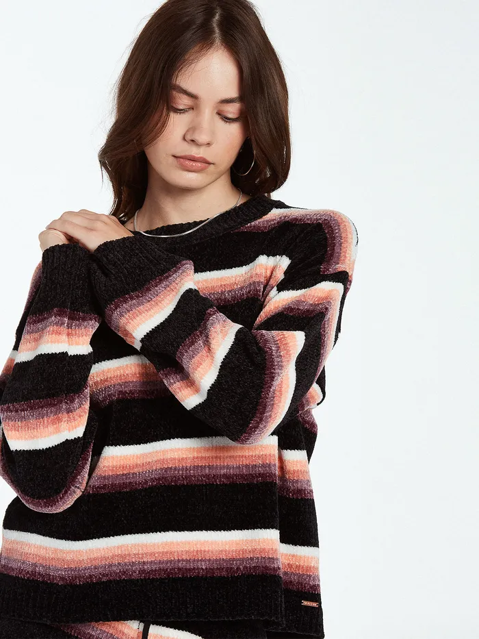 Volcom Sweaters and Cardigans Bubble Tea Sweater 8211 Black Combo Black Combo 8211 Womens