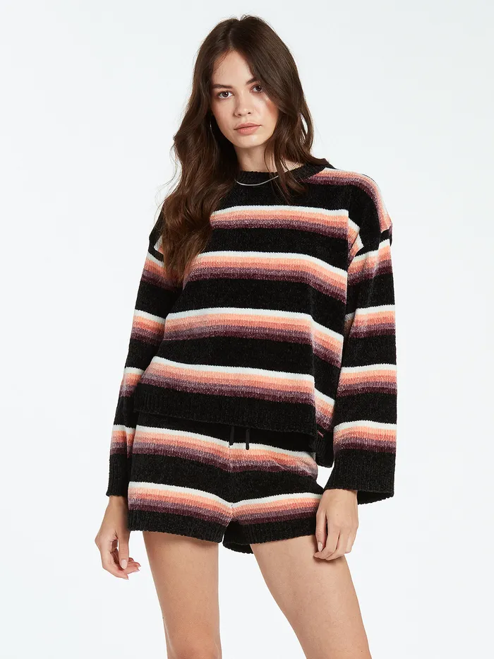 Volcom Sweaters and Cardigans Bubble Tea Sweater 8211 Black Combo Black Combo 8211 Womens