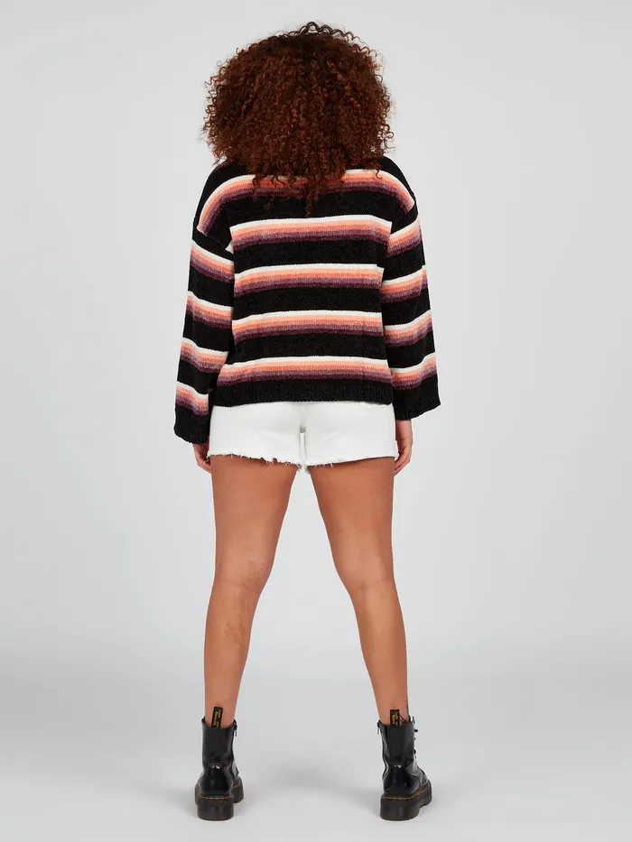 Volcom Sweaters and Cardigans Bubble Tea Sweater 8211 Black Combo Black Combo 8211 Womens