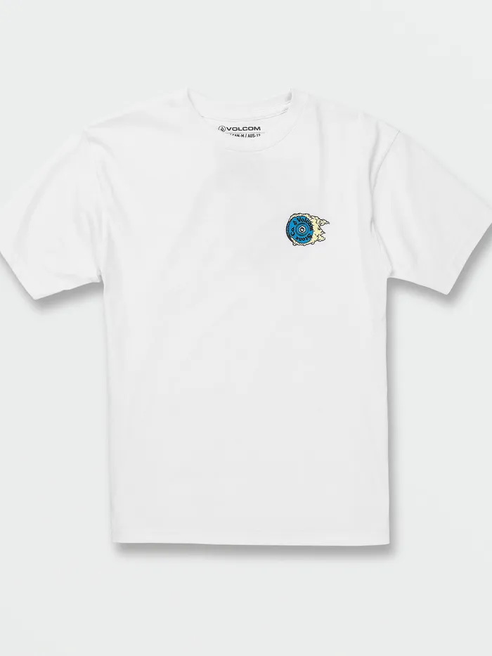 Volcom TShirts and Tanks Big Boys Burnin Short Sleeve Tee 8211 White White 8211 Boys