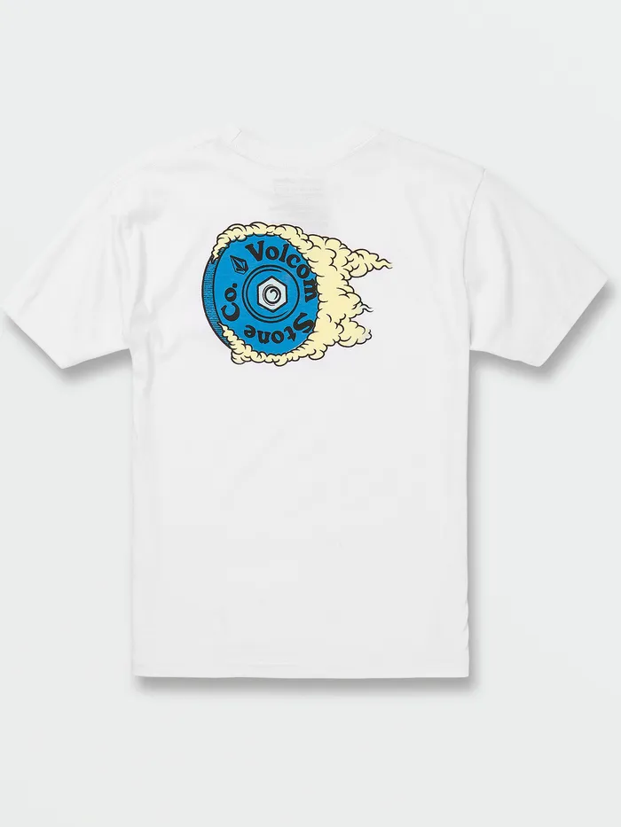 Volcom TShirts and Tanks Big Boys Burnin Short Sleeve Tee 8211 White White 8211 Boys