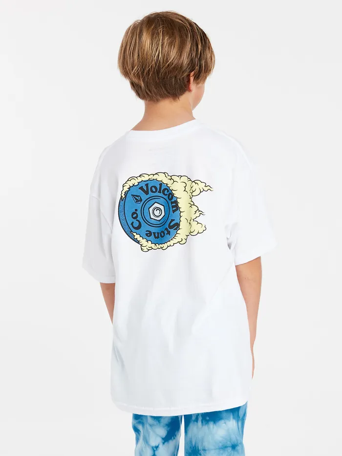 Volcom TShirts and Tanks Big Boys Burnin Short Sleeve Tee 8211 White White 8211 Boys