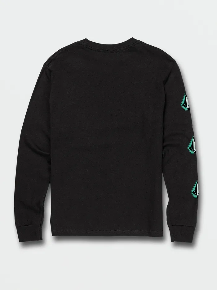 Volcom TShirts and Tanks Big Boys Iconic Stone Long Sleeve Tee 8211 Black Black 8211 Boys
