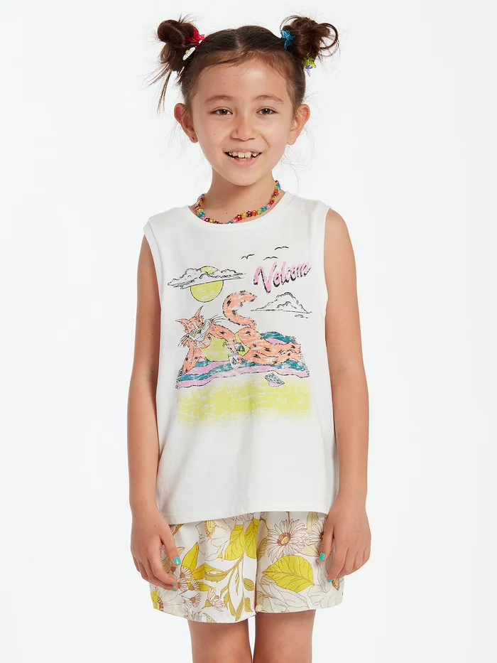 Volcom TShirts and Tanks Girls Flexin Muscle Tank 8211 Star White Star White 8211 Girls