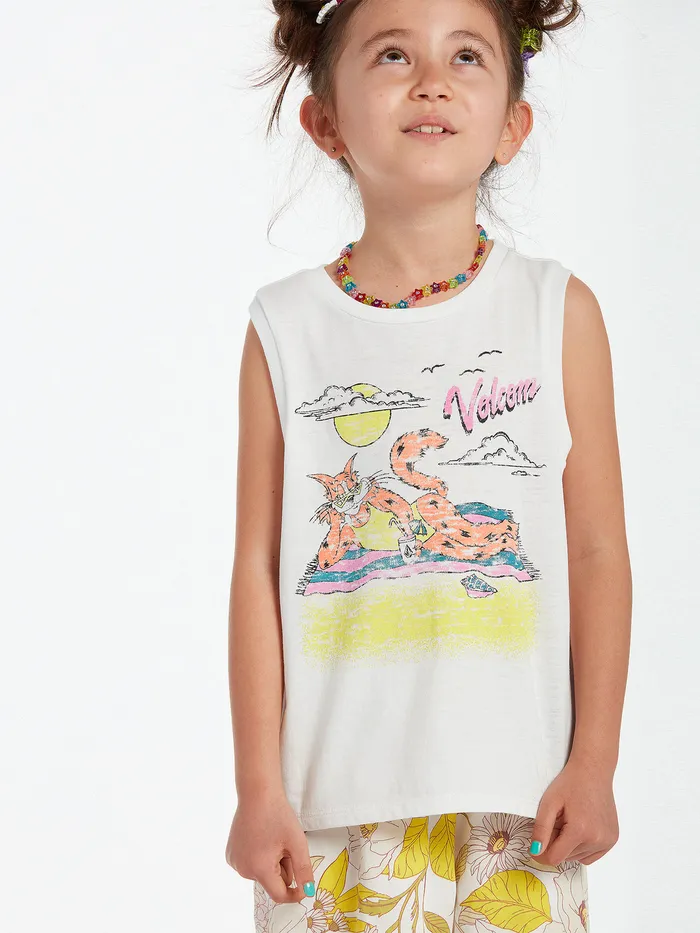 Volcom TShirts and Tanks Girls Flexin Muscle Tank 8211 Star White Star White 8211 Girls