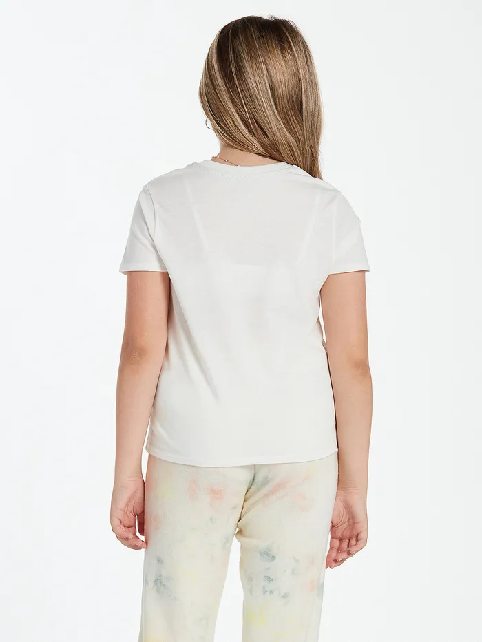 Volcom TShirts and Tanks Girls Last Party Short Sleeve Tee 8211 Star White Star White 8211 Girls
