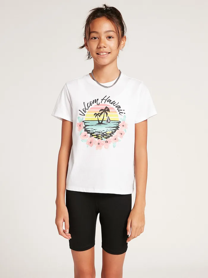 Volcom TShirts and Tanks Girls Wavello Graphic Tee 8211 White White 8211 Girls