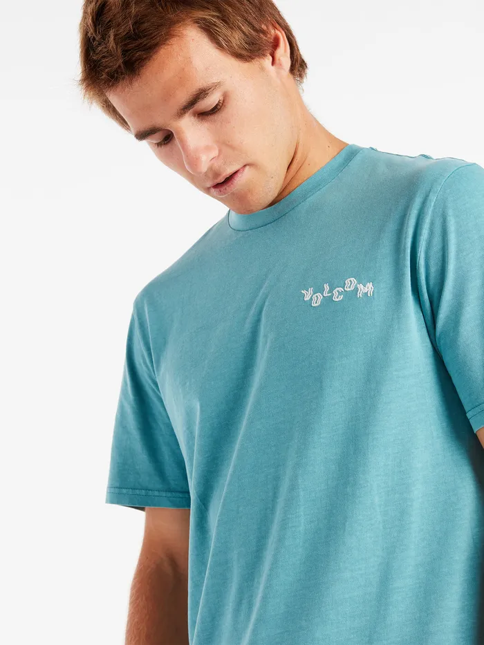 Volcom TShirts and Tanks Staggerly Short Sleeve Tee 8211 Temple Teal Temple Teal 8211 Mens