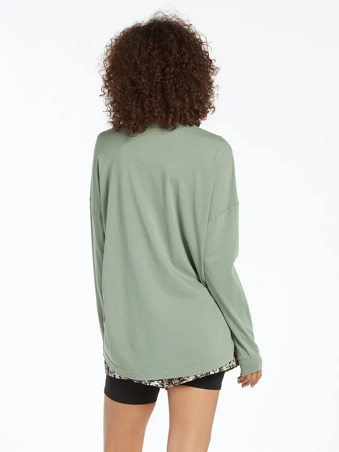 Volcom Tops Werking Doubles Long Sleeve 8211 Light Army Light Army 8211 Womens
