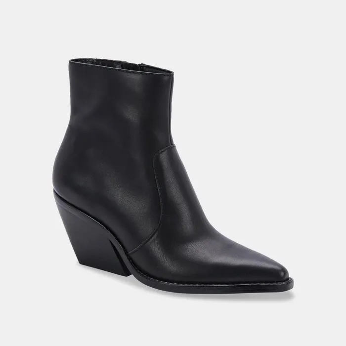 Volli Boots Black Leather Women Dolce Vita Boots and Booties