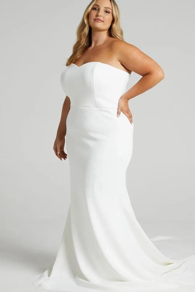 Vows For Life Bridal Gown 8211 Strapless Mermaid Gown In White Women Showpo Curve Clothes