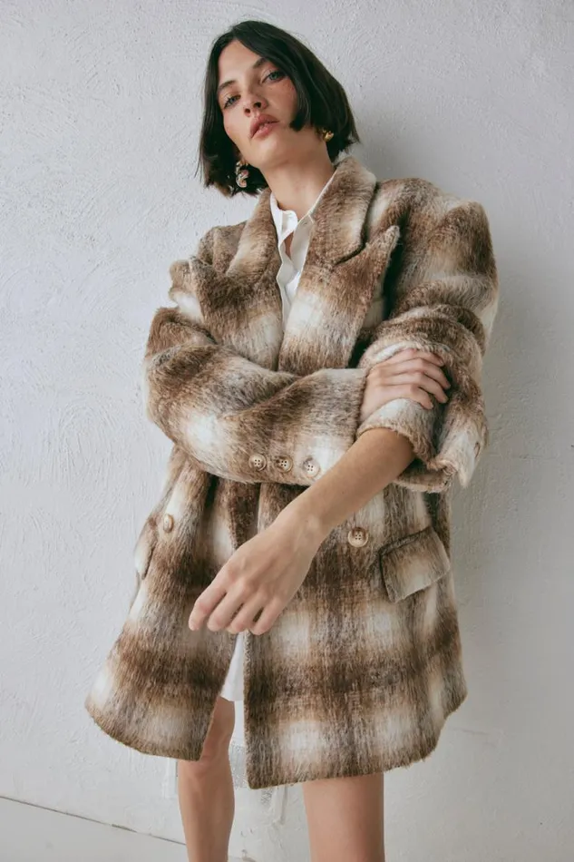 VRG GRL Alexa Blazer Plaid Women JacketsCoats