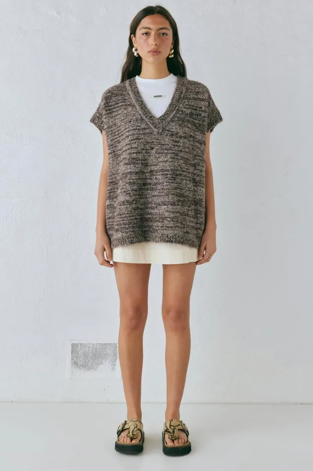 VRG GRL Anita Knit Tunic Vest Marle Women JumpersSweaters