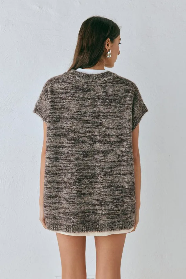 VRG GRL Anita Knit Tunic Vest Marle Women JumpersSweaters
