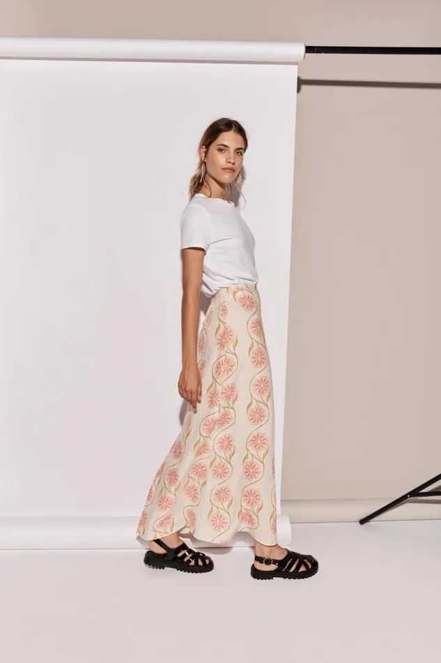 VRG GRL Ari Linen Maxi Skirt Bloom Women Skirts