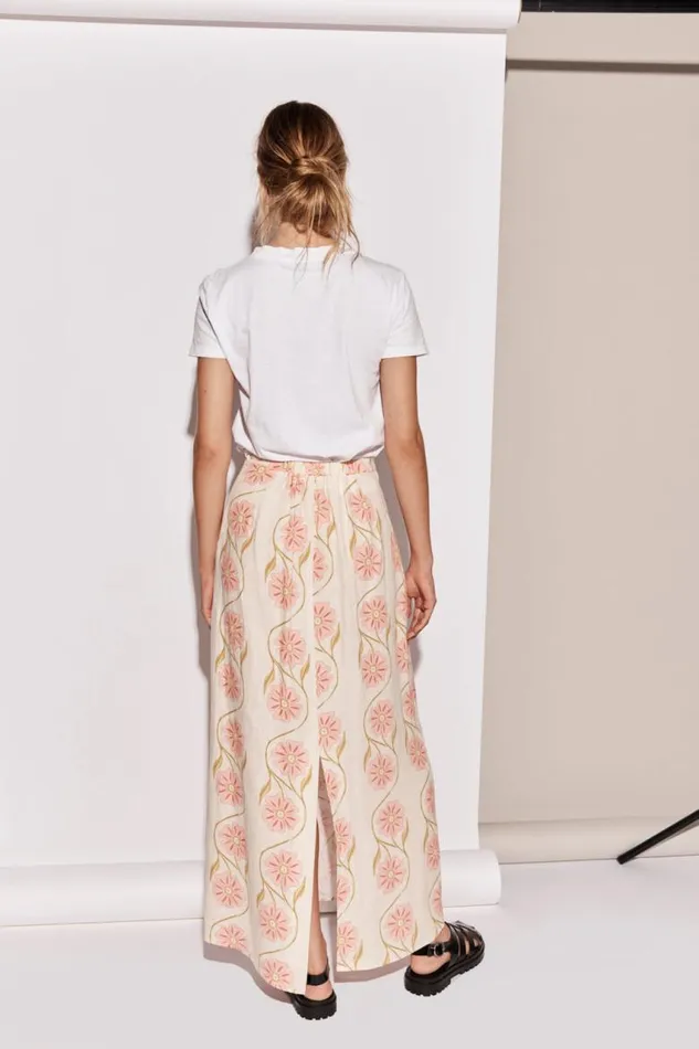 VRG GRL Ari Linen Maxi Skirt Bloom Women Skirts