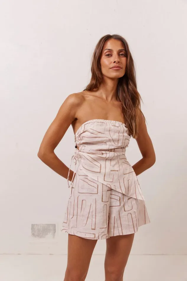 VRG GRL Cosmos Linen Shorts Etch Women Sets