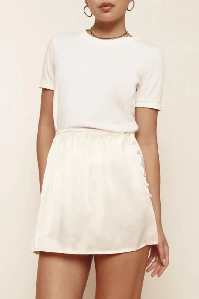 VRG GRL Freya Mini Skirt Cream Women Skirts