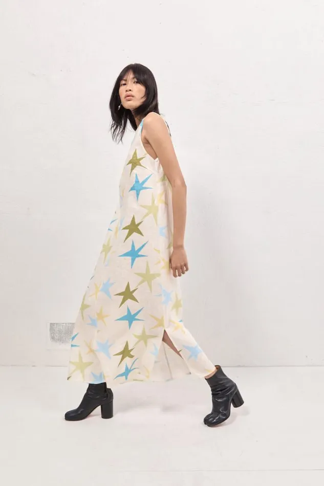 VRG GRL Ines Linen Maxi Dress Star Women MidiMaxi Dresses