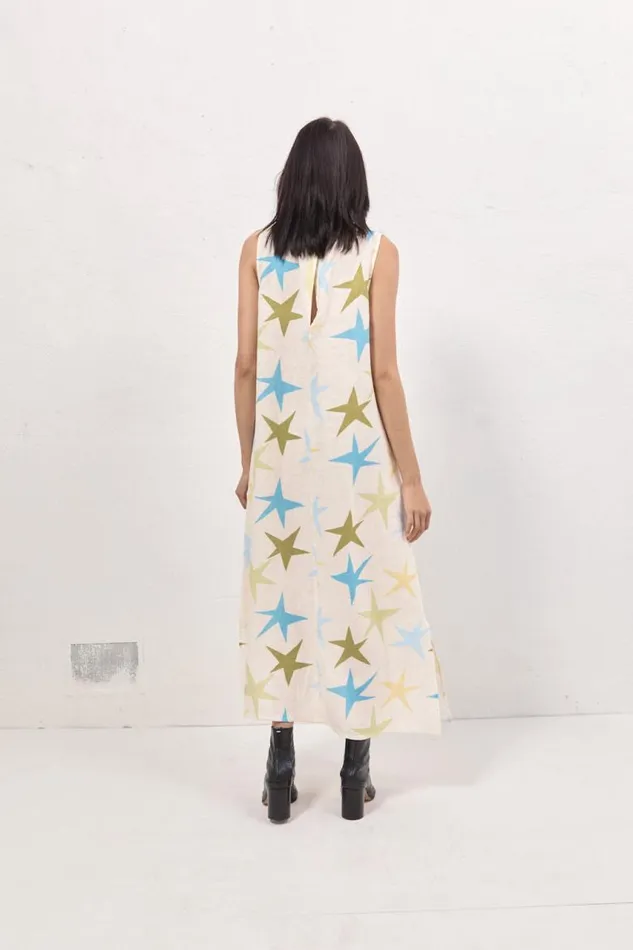 VRG GRL Ines Linen Maxi Dress Star Women MidiMaxi Dresses
