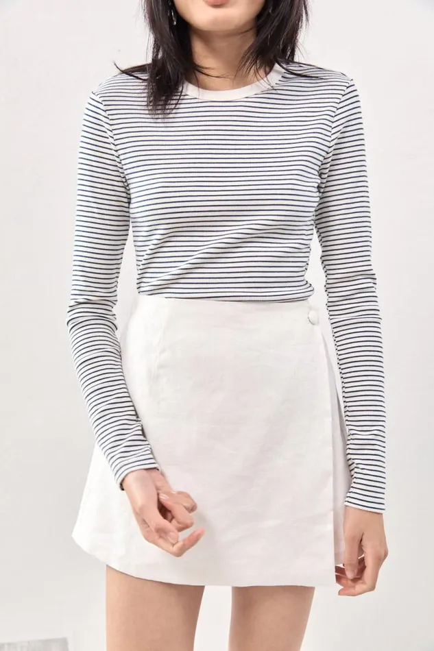VRG GRL Jardin Linen Mini Skort White Women Skirts