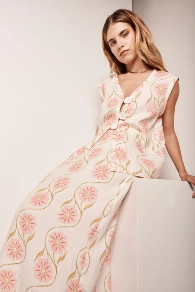 VRG GRL Lorena Linen Vest Bloom Women Vests
