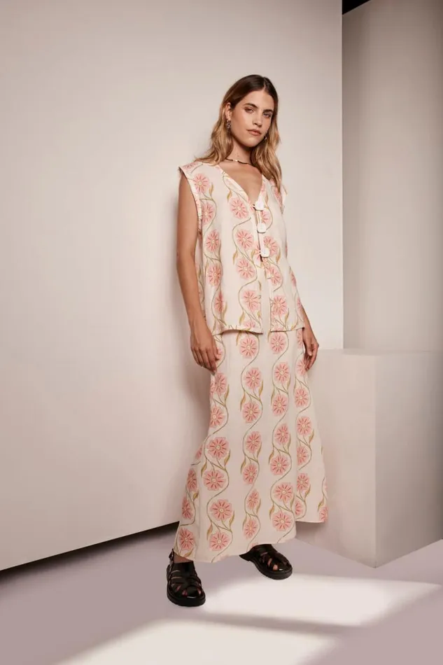 VRG GRL Lorena Linen Vest Bloom Women Vests