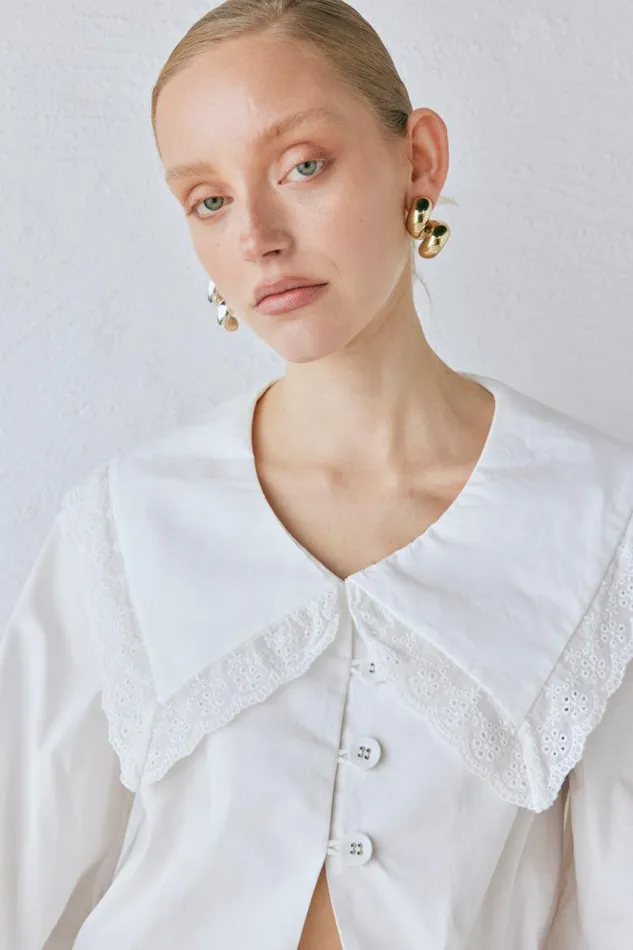 VRG GRL Mae Blouse White Women Long Sleeve