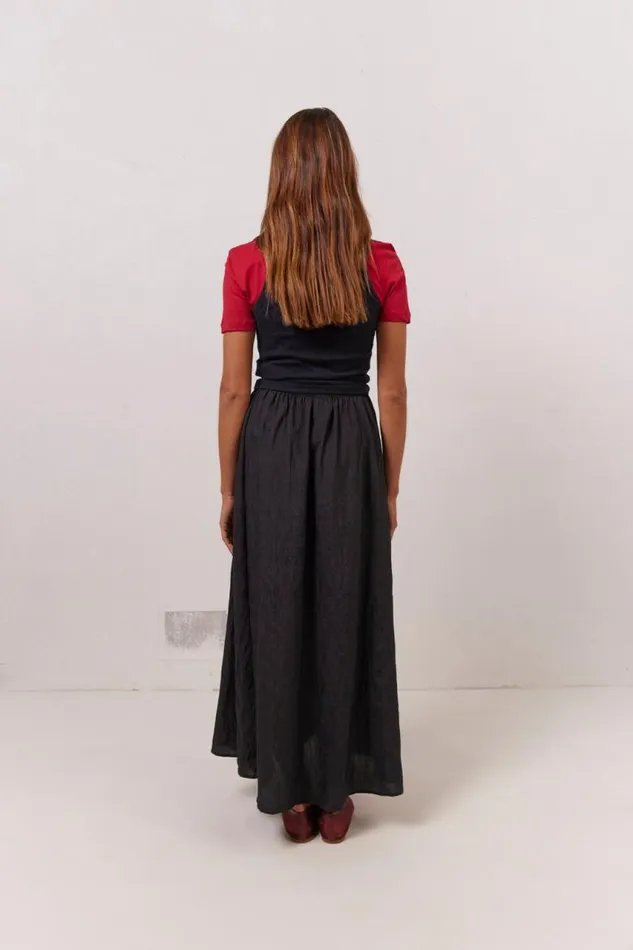 VRG GRL Solara Midi Skirt Black Women Skirts