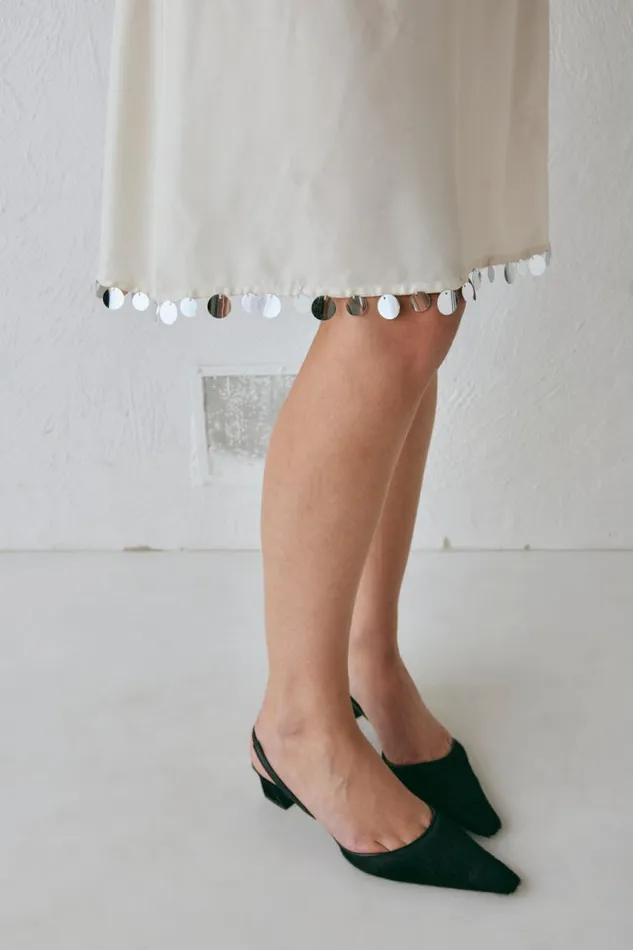VRG GRL Spritz Midi Skirt Cream Women Skirts