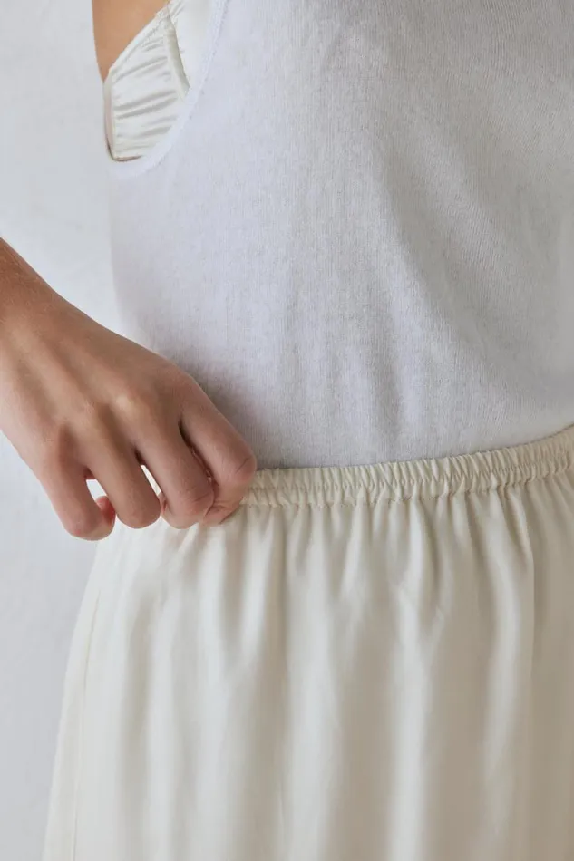 VRG GRL Spritz Midi Skirt Cream Women Skirts
