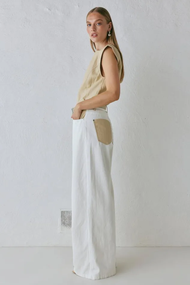VRG GRL Sutton Denim Jeans White Women Pants