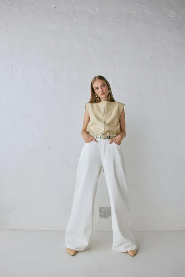 VRG GRL Sutton Denim Jeans White Women Pants