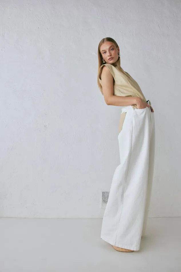 VRG GRL Sutton Denim Jeans White Women Pants